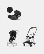 Carucior 2 in 1 : Cadru Carucior pentru Copii Mios Chrome Brown + Parte Sport Carucior MIOS Stardust Black Plus + Scoică Auto pentru Copii Cloud T i-Size Plus Sephia Black Cybex Platinum - imagine 2