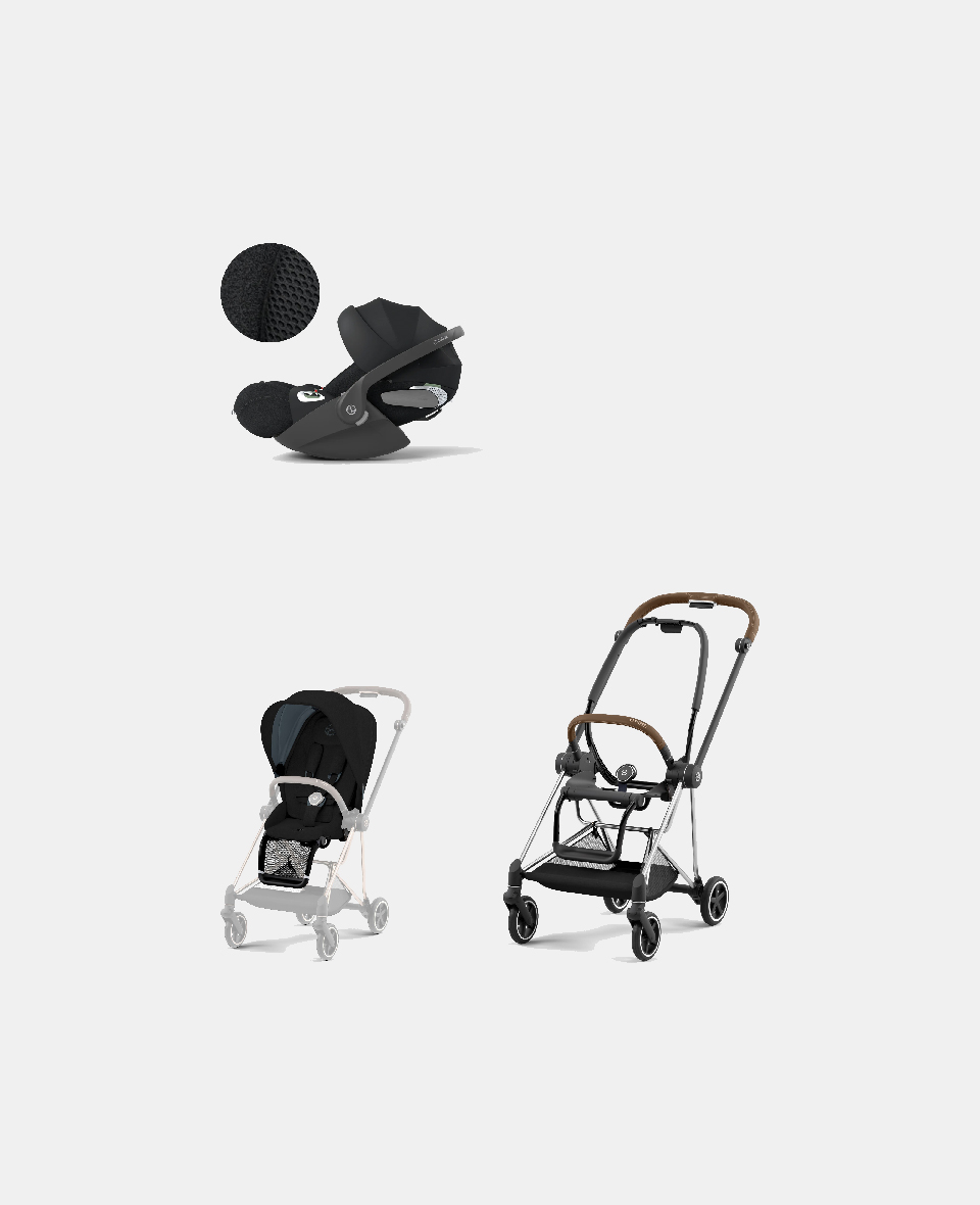 521002507-521002573-523000232.jpg Carucior 2 in 1 : Cadru Carucior pentru Copii Mios Chrome Brown + Parte Sport Carucior MIOS Stardust Black Plus + Scoică Auto pentru Copii Cloud T i-Size Plus Sephia Black Cybex Platinum - imagine 1