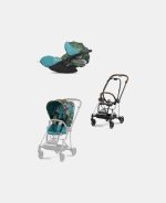 Carucior 2 in 1 Parte Sport Carucior MIOS WE THE BEST BLUE | mid turquoise + Cadru Carucior pentru Copii Mios Chrome Brown + Scoica Auto CLOUD T I-SIZE WE THE BEST BLUE | mid turquoise Cybex Platinum