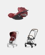 Carucior 2 in 1 Parte Sport Carucior MIOS Rosenrot Red | dark red + Cadru Carucior pentru Copii Mios Chrome Brown + Scoica Auto CLOUD T I-SIZE Rosenrot Red | dark red Cybex Platinum - imagine 2