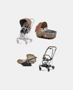 Carucior 3 in 1 Landou MIOS Lux One Love | multicolor + Cadru Carucior pentru Copii Mios Chrome Brown + Scoica Auto CLOUD T I-SIZE One Love | multicolor + Parte Sport Carucior MIOS One Love | multicolor Cybex Fashion