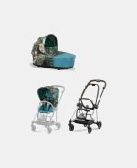 Carucior 2 in 1 Landou MIOS Lux WE THE BEST BLUE | mid turquoise + Cadru Carucior pentru Copii Mios Chrome Brown + Parte Sport Carucior MIOS WE THE BEST BLUE | mid turquoise Cybex Fashion