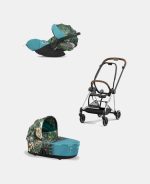 Carucior 2 in 1 Landou MIOS Lux WE THE BEST BLUE | mid turquoise + Cadru Carucior pentru Copii Mios Chrome Brown + Scoica Auto CLOUD T I-SIZE WE THE BEST BLUE | mid turquoise Cybex Platinum - imagine 2