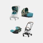 Carucior 3 in 1 Landou MIOS Lux WE THE BEST BLUE | mid turquoise + Cadru Carucior pentru Copii Mios Chrome Brown + Scoica Auto CLOUD T I-SIZE WE THE BEST BLUE | mid turquoise + Parte Sport Carucior MIOS WE THE BEST BLUE | mid turquoise Cybex Fashion