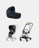 Carucior 2 in 1 Landou MIOS Lux Jewels of Nature | dark blue + Cadru Carucior pentru Copii Mios Chrome Brown + Parte Sport Carucior MIOS Jewels of Nature | Dark Blue Cybex Fashion - imagine 2