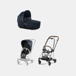 Carucior 2 in 1 Landou MIOS Lux Jewels of Nature | dark blue + Cadru Carucior pentru Copii Mios Chrome Brown + Parte Sport Carucior MIOS Jewels of Nature | Dark Blue Cybex Fashion