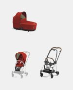 Carucior 2 in 1 : Cadru Carucior pentru Copii Mios Chrome Brown + Landou Mios Lux Autumn Gold + Parte Sport Carucior MIOS Autumn Gold Cybex Platinum - imagine 2