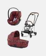 Carucior 2 in 1 Landou MIOS Lux Rosenrot Red | dark red + Cadru Carucior pentru Copii Mios Chrome Brown + Scoica Auto CLOUD T I-SIZE Rosenrot Red | dark red Cybex Platinum - imagine 2
