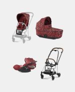 Carucior 3 in 1 Landou MIOS Lux Rosenrot Red | dark red + Cadru Carucior pentru Copii Mios Chrome Brown + Scoica Auto CLOUD T I-SIZE Rosenrot Red | dark red + Parte Sport Carucior MIOS Rosenrot Red | dark red Cybex Fashion - imagine 2