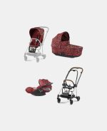 Carucior 3 in 1 Landou MIOS Lux Rosenrot Red | dark red + Cadru Carucior pentru Copii Mios Chrome Brown + Scoica Auto CLOUD T I-SIZE Rosenrot Red | dark red + Parte Sport Carucior MIOS Rosenrot Red | dark red Cybex Fashion