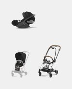 Carucior 2 in 1 : Cadru Carucior pentru Copii Mios Chrome Brown + Parte Sport Carucior MIOS Sepia Black + Scoică Auto pentru Copii Cloud T i-Size Comfort Sephia Black Cybex Platinum - imagine 2