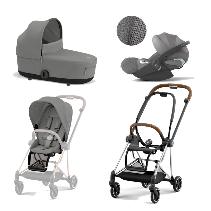521002507-523000873-523000929-523000238.jpg Carucior 3 in 1 Cadru Carucior pentru Copii Mios Chrome Brown + Parte Sport Carucior MIOS Mirage Grey + Landou Mios Lux Mirage Grey + Scoică Auto pentru Copii Cloud T i-Size Plus Mirage Grey Cybex Platinum - imagine 1