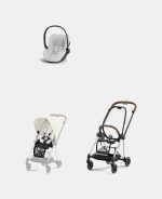 Carucior 2 in 1 : Cadru Carucior pentru Copii Mios Chrome Brown + Parte Sport Carucior MIOS Off White + Scoică Auto pentru Copii Cloud T i-Size Plus Platinum White Cybex Platinum - imagine 2