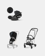 Carucior 2 in 1 : Cadru Carucior pentru Copii Mios Chrome Black + Parte Sport Carucior MIOS Stardust Black Plus + Scoică Auto pentru Copii Cloud T i-Size Plus Sephia Black Cybex Platinum - imagine 2