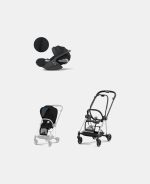 Carucior 2 in 1 : Cadru Carucior pentru Copii Mios Chrome Black + Parte Sport Carucior MIOS Stardust Black Plus + Scoică Auto pentru Copii Cloud T i-Size Plus Sephia Black Cybex Platinum