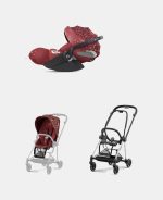 Carucior 2 in 1 Parte Sport Carucior MIOS Rosenrot Red | dark red + Cadru Carucior pentru Copii Mios Chrome Black + Scoica Auto CLOUD T I-SIZE Rosenrot Red | dark red Cybex Platinum - imagine 2