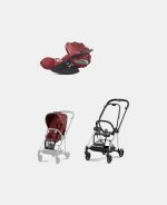 Carucior 2 in 1 Parte Sport Carucior MIOS Rosenrot Red | dark red + Cadru Carucior pentru Copii Mios Chrome Black + Scoica Auto CLOUD T I-SIZE Rosenrot Red | dark red Cybex Platinum