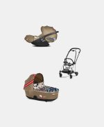 Carucior 2 in 1 Landou MIOS Lux One Love | multicolor + Cadru Carucior pentru Copii Mios Chrome Black + Scoica Auto CLOUD T I-SIZE One Love | multicolor Cybex Platinum