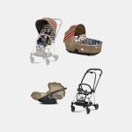 Carucior 3 in 1 Landou MIOS Lux One Love | multicolor + Cadru Carucior pentru Copii Mios Chrome Black + Scoica Auto CLOUD T I-SIZE One Love | multicolor + Parte Sport Carucior MIOS One Love | multicolor Cybex Fashion