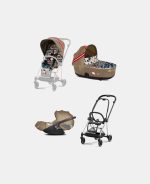 Carucior 3 in 1 Landou MIOS Lux One Love | multicolor + Cadru Carucior pentru Copii Mios Chrome Black + Scoica Auto CLOUD T I-SIZE One Love | multicolor + Parte Sport Carucior MIOS One Love | multicolor Cybex Fashion