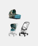 Carucior 2 in 1 Landou MIOS Lux WE THE BEST BLUE | mid turquoise + Cadru Carucior pentru Copii Mios Chrome Black + Parte Sport Carucior MIOS WE THE BEST BLUE | mid turquoise Cybex Fashion