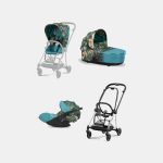 Carucior 3 in 1 Landou MIOS Lux WE THE BEST BLUE | mid turquoise + Cadru Carucior pentru Copii Mios Chrome Black + Scoica Auto CLOUD T I-SIZE WE THE BEST BLUE | mid turquoise + Parte Sport Carucior MIOS WE THE BEST BLUE | mid turquoise Cybex Fashion