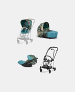 Carucior 3 in 1 Landou MIOS Lux WE THE BEST BLUE | mid turquoise + Cadru Carucior pentru Copii Mios Chrome Black + Scoica Auto CLOUD T I-SIZE WE THE BEST BLUE | mid turquoise + Parte Sport Carucior MIOS WE THE BEST BLUE | mid turquoise Cybex Fashion