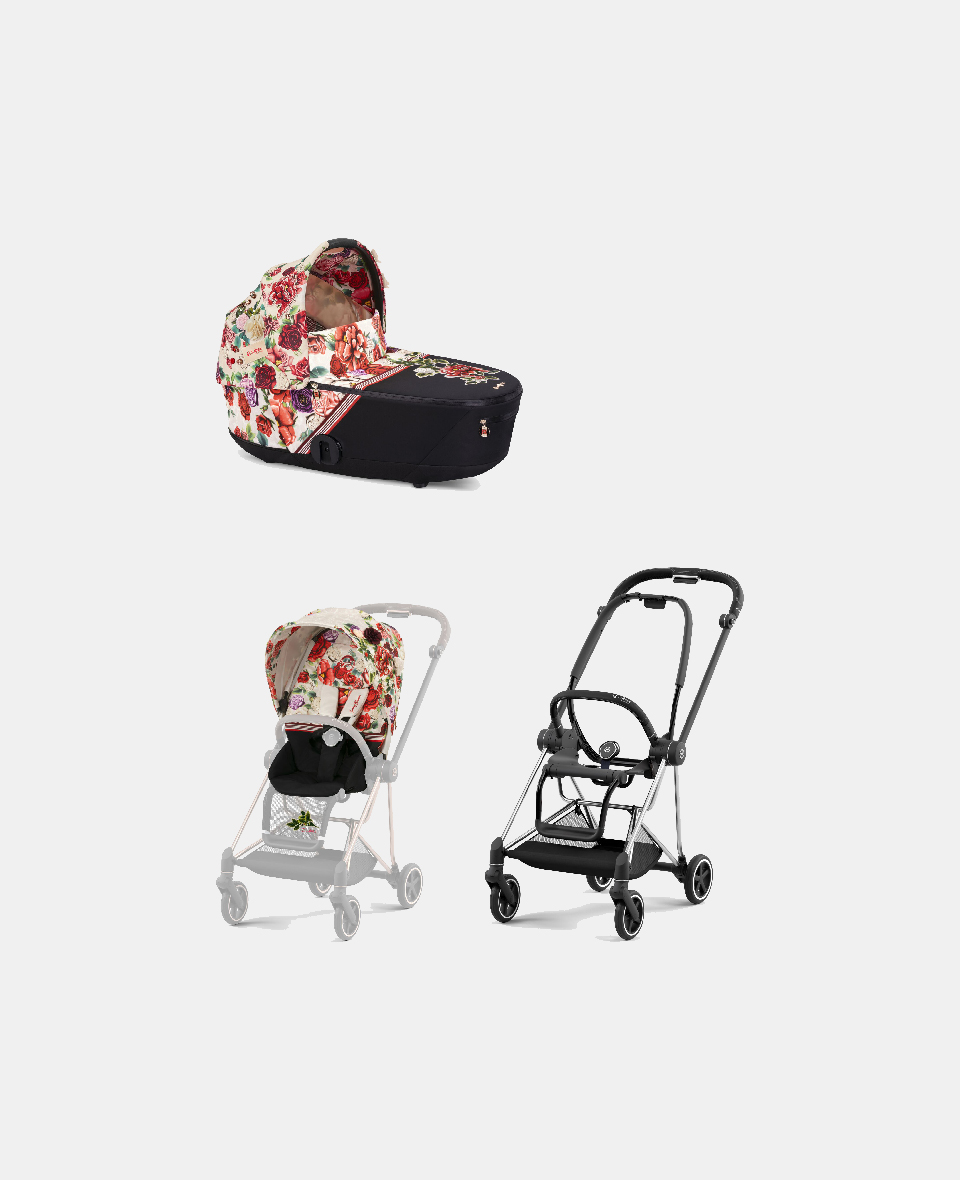 521002513-522000771-521002859.jpg Carucior 2 in 1 Landou MIOS Lux Spring Blossom Light | light beige + Cadru Carucior pentru Copii Mios Chrome Black + Parte Sport Carucior MIOS Spring Blossom Light | light beige Cybex Fashion - imagine 1