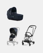 Carucior 2 in 1 Landou MIOS Lux Jewels of Nature | dark blue + Cadru Carucior pentru Copii Mios Chrome Black + Parte Sport Carucior MIOS Jewels of Nature | Dark Blue Cybex Fashion - imagine 2
