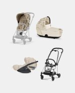 Carucior 3 in 1 Landou MIOS Lux SIMPLY FLOWERS BEIGE | mid beige + Cadru Carucior pentru Copii Mios Chrome Black + Scoica Auto CLOUD T I-SIZE SIMPLY FLOWERS BEIGE | mid beige + Parte Sport Carucior MIOS SIMPLY FLOWERS BEIGE | mid beige Cybex Fashion - imagine 2