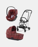 Carucior 2 in 1 Landou MIOS Lux Rosenrot Red | dark red + Cadru Carucior pentru Copii Mios Chrome Black + Scoica Auto CLOUD T I-SIZE Rosenrot Red | dark red Cybex Platinum - imagine 2