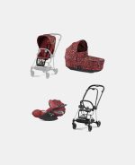 Carucior 3 in 1 Landou MIOS Lux Rosenrot Red | dark red + Cadru Carucior pentru Copii Mios Chrome Black + Scoica Auto CLOUD T I-SIZE Rosenrot Red | dark red + Parte Sport Carucior MIOS Rosenrot Red | dark red Cybex Fashion