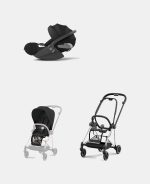 Carucior 2 in 1 : Cadru Carucior pentru Copii Mios Chrome Black + Parte Sport Carucior MIOS Sepia Black + Scoică Auto pentru Copii Cloud T i-Size Comfort Sephia Black Cybex Platinum - imagine 2