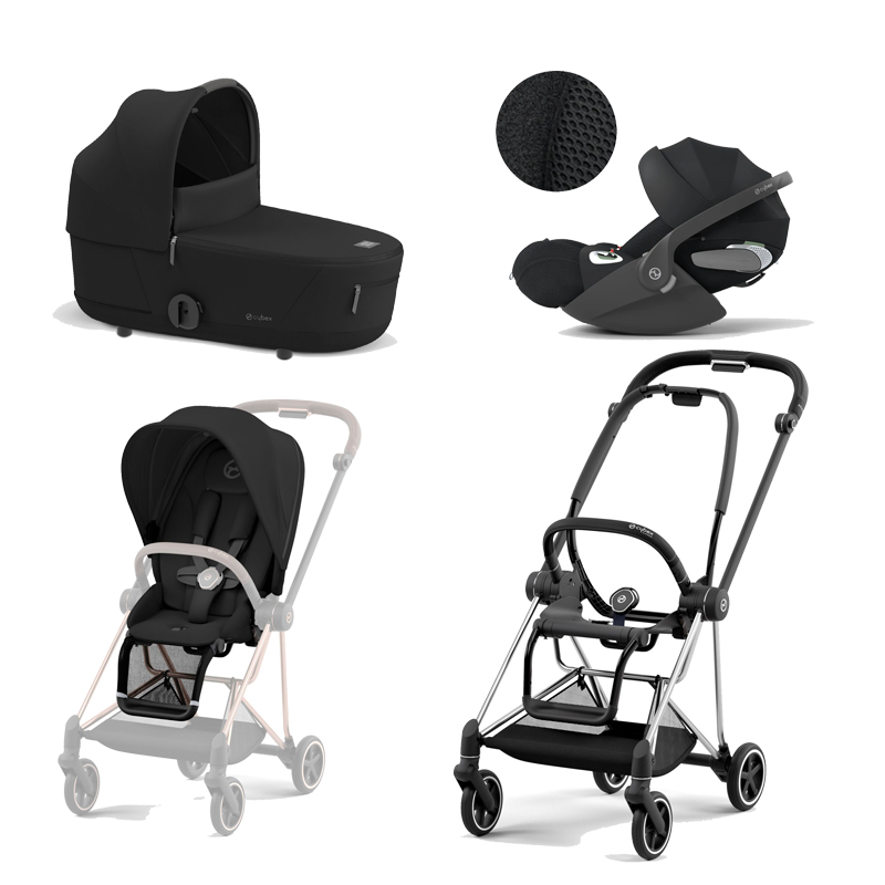 521002513-523000865-523000921-523000232.jpg Carucior 3 in 1 Cadru Carucior pentru Copii Mios Chrome Black + Parte Sport Carucior MIOS Sepia Black + Landou Mios Lux Sepia Black + Scoică Auto pentru Copii Cloud T i-Size Plus Sephia Black Cybex Platinum - imagine 1