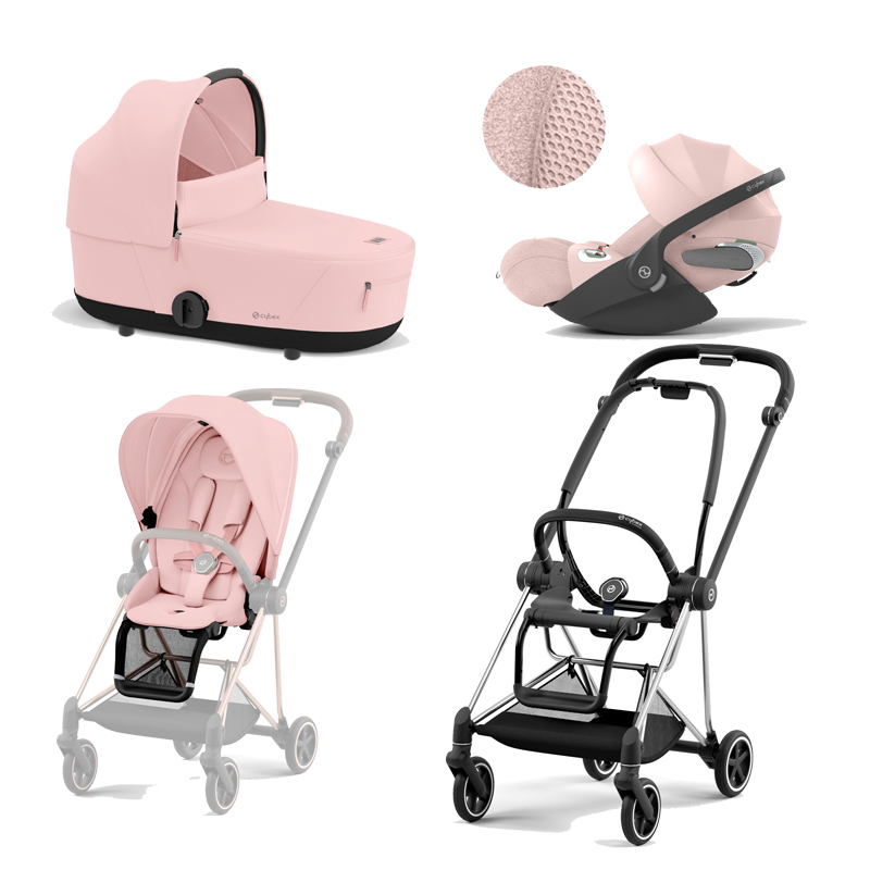 521002513-523000889-523000945-523000250.jpg Carucior 3 in 1 Cadru Carucior pentru Copii Mios Chrome Black + Parte Sport Carucior MIOS Peach Pink + Landou Mios Lux Peach Pink + Scoică Auto pentru Copii Cloud T i-Size Plus Peach Pink Cybex Platinum - imagine 1