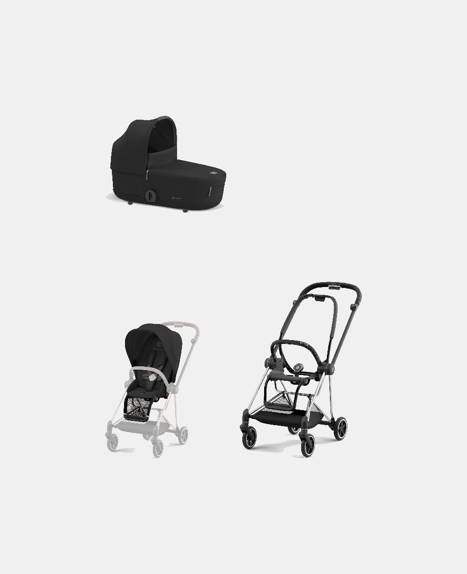 521002513-523000921-523000865.jpg Carucior 2 in 1 : Cadru Carucior pentru Copii Mios Chrome Black + Landou Mios Lux Sepia Black + Parte Sport Carucior MIOS Sepia Black Cybex Platinum - imagine 1