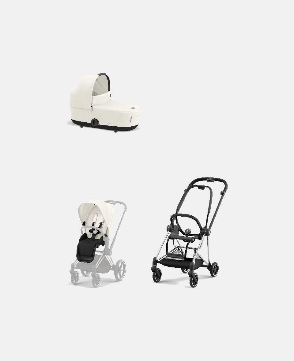 521002513-523000937-523000753.jpg Carucior 2 in 1 : Cadru Carucior pentru Copii Mios Chrome Black + Landou Mios Lux Off White + Parte Sport Carucior MIOS Off White Cybex Platinum - imagine 1