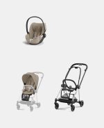 Carucior 2 in 1 : Cadru Carucior pentru Copii Mios Chrome Black + Parte Sport Carucior MIOS Cozy Beige + Scoică Auto pentru Copii Cloud T i-Size Plus Cozy Beige Cybex Platinum - imagine 2