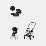 Carucior 2 in 1 : Cadru Carucior pentru Copii Mios Matt Black + Parte Sport Carucior MIOS Stardust Black Plus + Scoică Auto pentru Copii Cloud T i-Size Plus Sephia Black Cybex Platinum