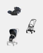 Carucior 2 in 1 Parte Sport Carucior MIOS Jewels of Nature | Dark Blue + Cadru Carucior pentru Copii Mios Matt Black + Scoica Auto CLOUD T I-SIZE Jewels of Nature | dark blue Cybex Platinum - imagine 2