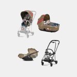 Carucior 3 in 1 Landou MIOS Lux One Love | multicolor + Cadru Carucior pentru Copii Mios Matt Black + Scoica Auto CLOUD T I-SIZE One Love | multicolor + Parte Sport Carucior MIOS One Love | multicolor Cybex Fashion