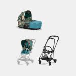 Carucior 2 in 1 Landou MIOS Lux WE THE BEST BLUE | mid turquoise + Cadru Carucior pentru Copii Mios Matt Black + Parte Sport Carucior MIOS WE THE BEST BLUE | mid turquoise Cybex Fashion
