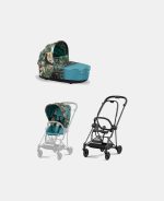 Carucior 2 in 1 Landou MIOS Lux WE THE BEST BLUE | mid turquoise + Cadru Carucior pentru Copii Mios Matt Black + Parte Sport Carucior MIOS WE THE BEST BLUE | mid turquoise Cybex Fashion