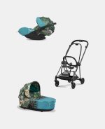 Carucior 2 in 1 Landou MIOS Lux WE THE BEST BLUE | mid turquoise + Cadru Carucior pentru Copii Mios Matt Black + Scoica Auto CLOUD T I-SIZE WE THE BEST BLUE | mid turquoise Cybex Platinum - imagine 2