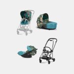 Carucior 3 in 1 Landou MIOS Lux WE THE BEST BLUE | mid turquoise + Cadru Carucior pentru Copii Mios Matt Black + Scoica Auto CLOUD T I-SIZE WE THE BEST BLUE | mid turquoise + Parte Sport Carucior MIOS WE THE BEST BLUE | mid turquoise Cybex Fashion