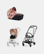 Carucior 2 in 1 Landou MIOS Lux Spring Blossom Light | light beige + Cadru Carucior pentru Copii Mios Matt Black + Parte Sport Carucior MIOS Spring Blossom Light | light beige Cybex Fashion - imagine 2