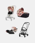 Carucior 3 in 1 Landou MIOS Lux Spring Blossom Light | light beige + Cadru Carucior pentru Copii Mios Matt Black + Scoica Auto CLOUD T I-SIZE Spring Blossom Light | light beige + Parte Sport Carucior MIOS Spring Blossom Light | light beige Cybex Fashion - imagine 2