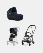Carucior 2 in 1 Landou MIOS Lux Jewels of Nature | dark blue + Cadru Carucior pentru Copii Mios Matt Black + Parte Sport Carucior MIOS Jewels of Nature | Dark Blue Cybex Fashion - imagine 2