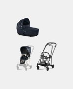Carucior 2 in 1 Landou MIOS Lux Jewels of Nature | dark blue + Cadru Carucior pentru Copii Mios Matt Black + Parte Sport Carucior MIOS Jewels of Nature | Dark Blue Cybex Fashion