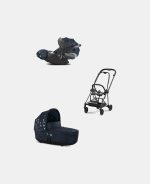 Carucior 2 in 1 Landou MIOS Lux Jewels of Nature | dark blue + Cadru Carucior pentru Copii Mios Matt Black + Scoica Auto CLOUD T I-SIZE Jewels of Nature | dark blue Cybex Platinum